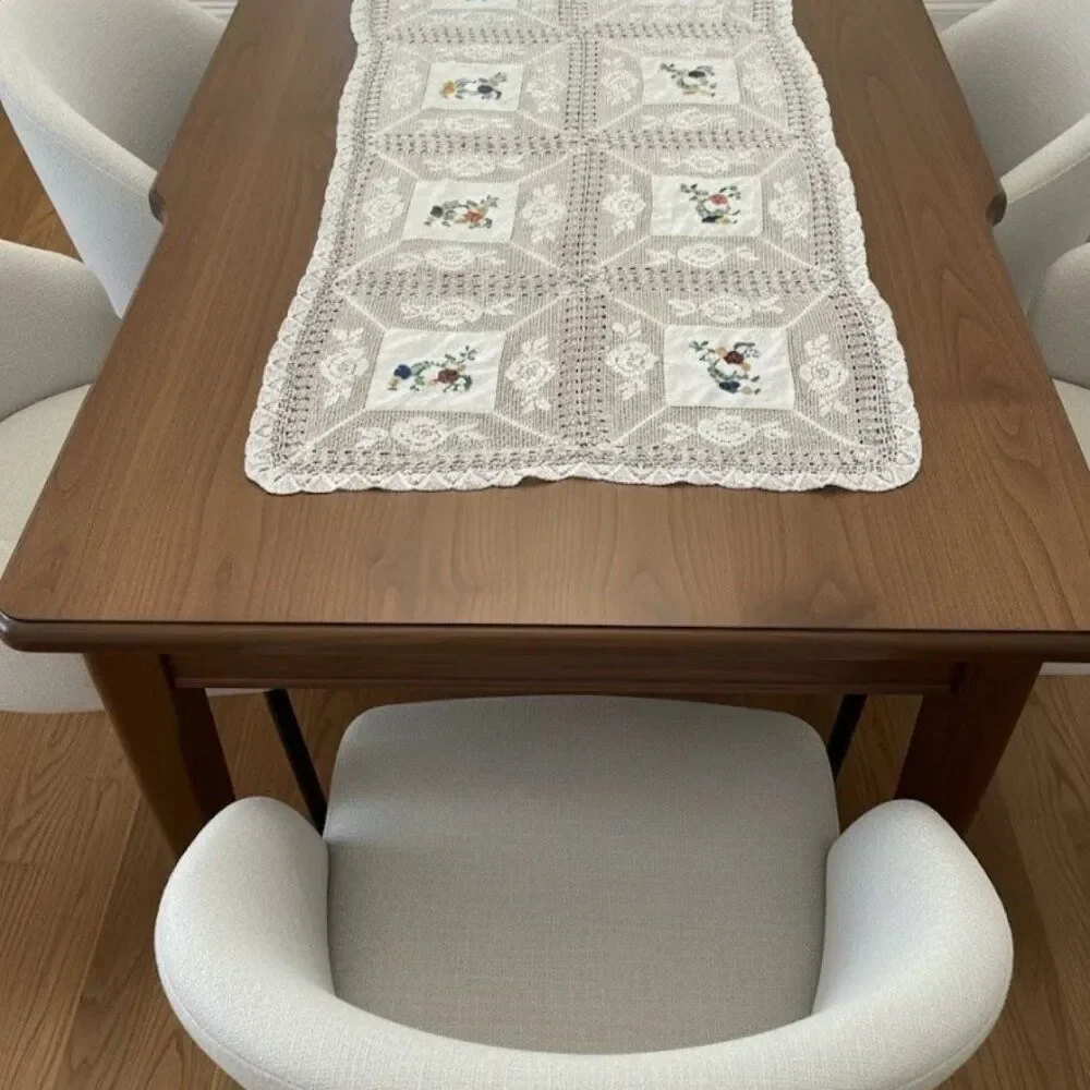 Vintage Hand-Crocheted Lace Tablecloth 74
